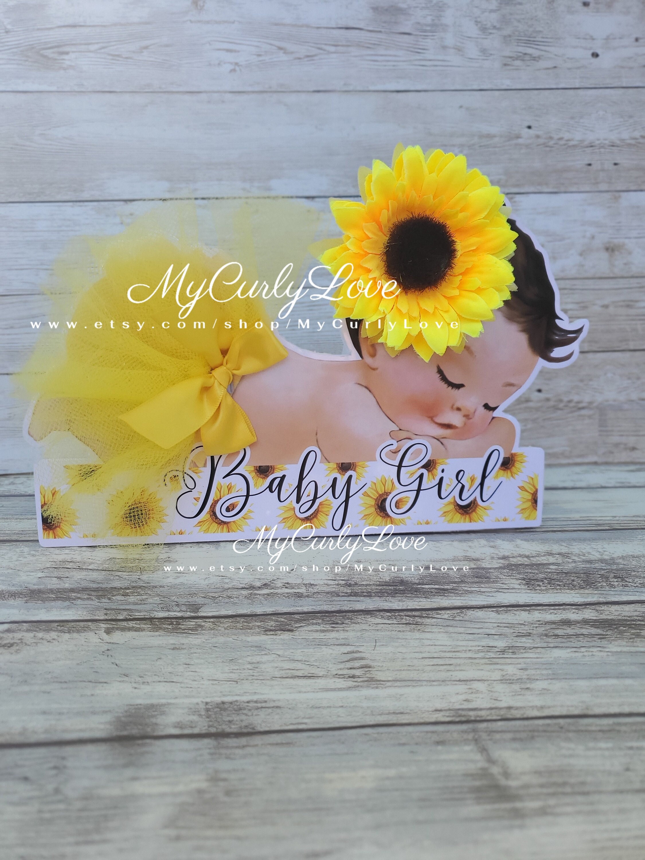 Sunflower Baby Shower Centerpiece Sunflower Girl Centerpiece Sunflower Girl Baby Tutu Sunflower Baby Shower Baby Girl