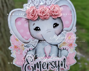 Purple Elephant Baby Shower Cake Topper: Lavender Peanut Theme