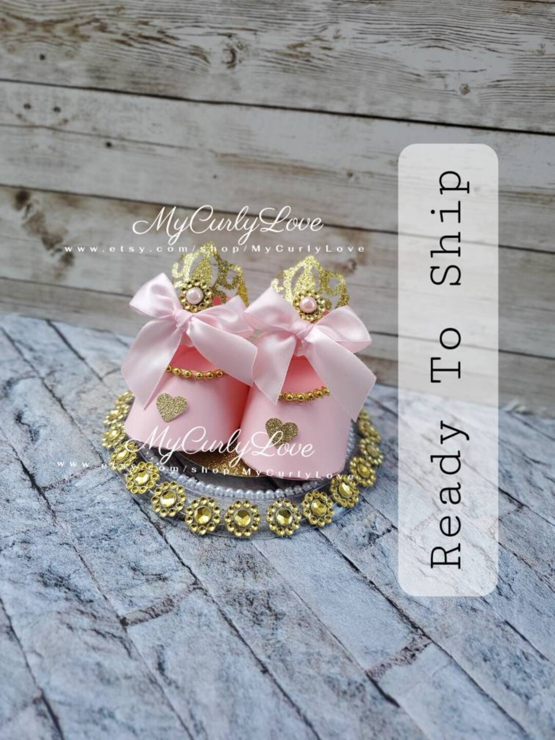 Princess Baby Shower Cake Topper Shoes Decoration Cake Topper Girl