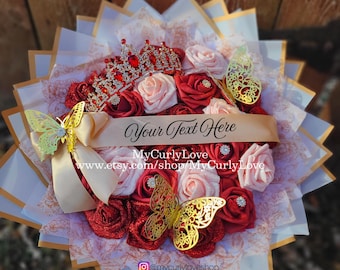 Bouquet Glitter Roses, Eternal Ramo Buchon, Forever Flowers