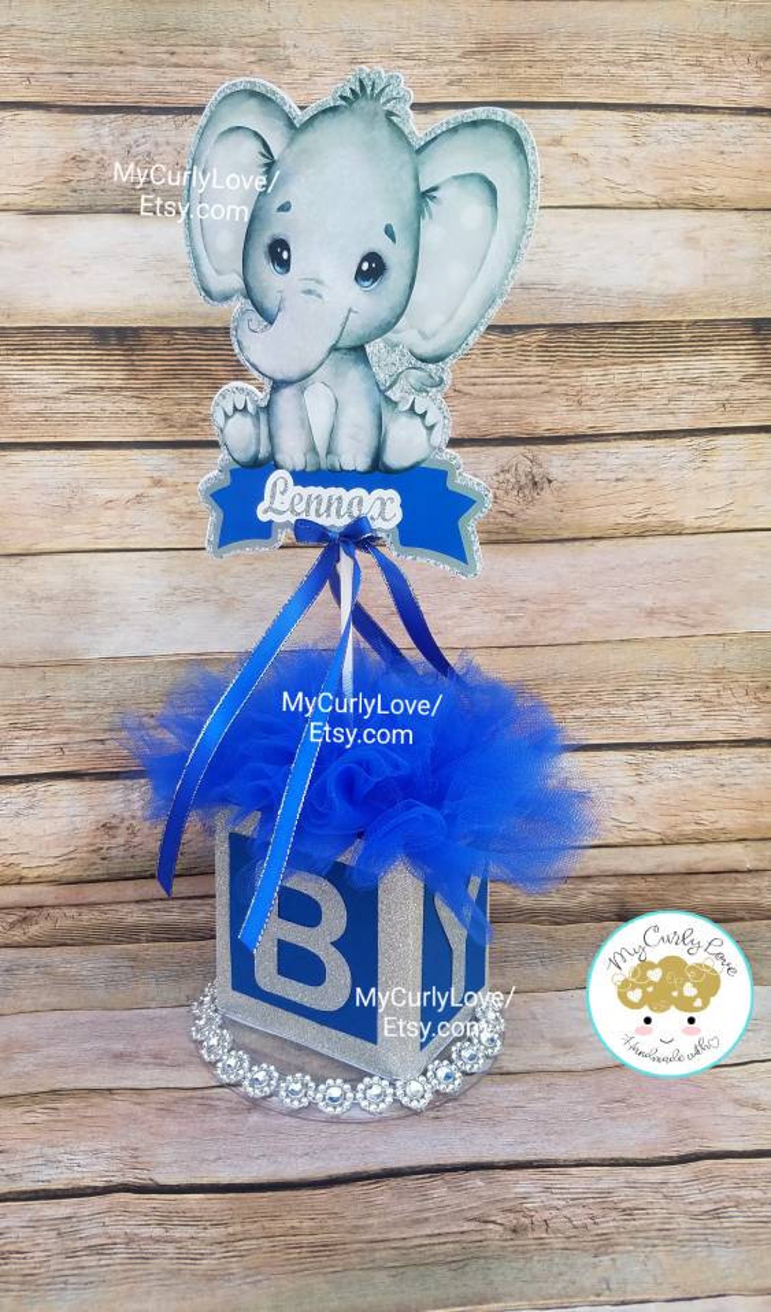 Boy Baby Shower Centerpiece/Gold and Baby Blue Baby Shower Etsy