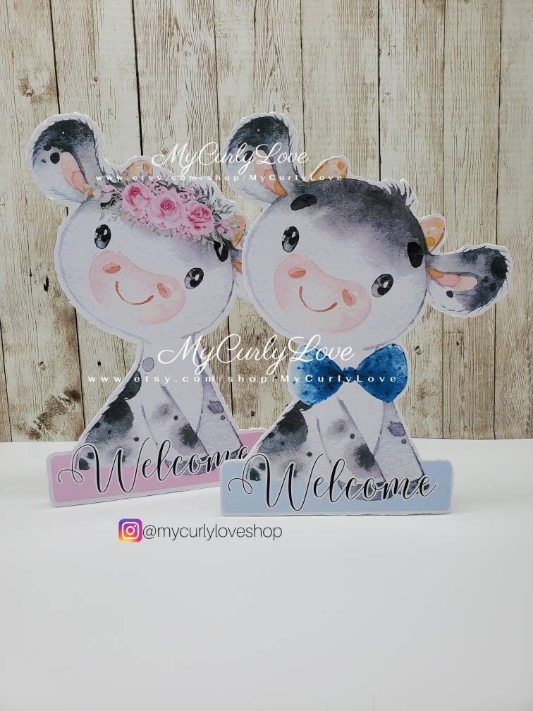Cow Baby Shower Centerpiece Cow Baby Shower Farm Baby Shower Mommy Girl Farm Baby Shower Cow Mommy To Be Cow Floral Shower