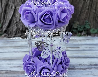 Purple Silver Butterfly Centerpiece Purple Gold Butterfly Birthday Fairy Decor Butterflies Decoration Enchanted Garden Quinceanera Sweet 16