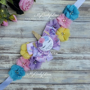 Unicorn Mommy to be Maternity Sash/Unicorn Mommy To Be/Unicorn Baby Shower/Unicorn Mom Belly Sash/Rainbow Baby Shower/Girl Mommy to be Sash