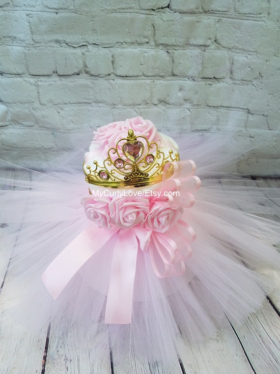 Princess Tutu Diaper Cake Tutu Baby Shower Tutu Diaper Cake Etsy