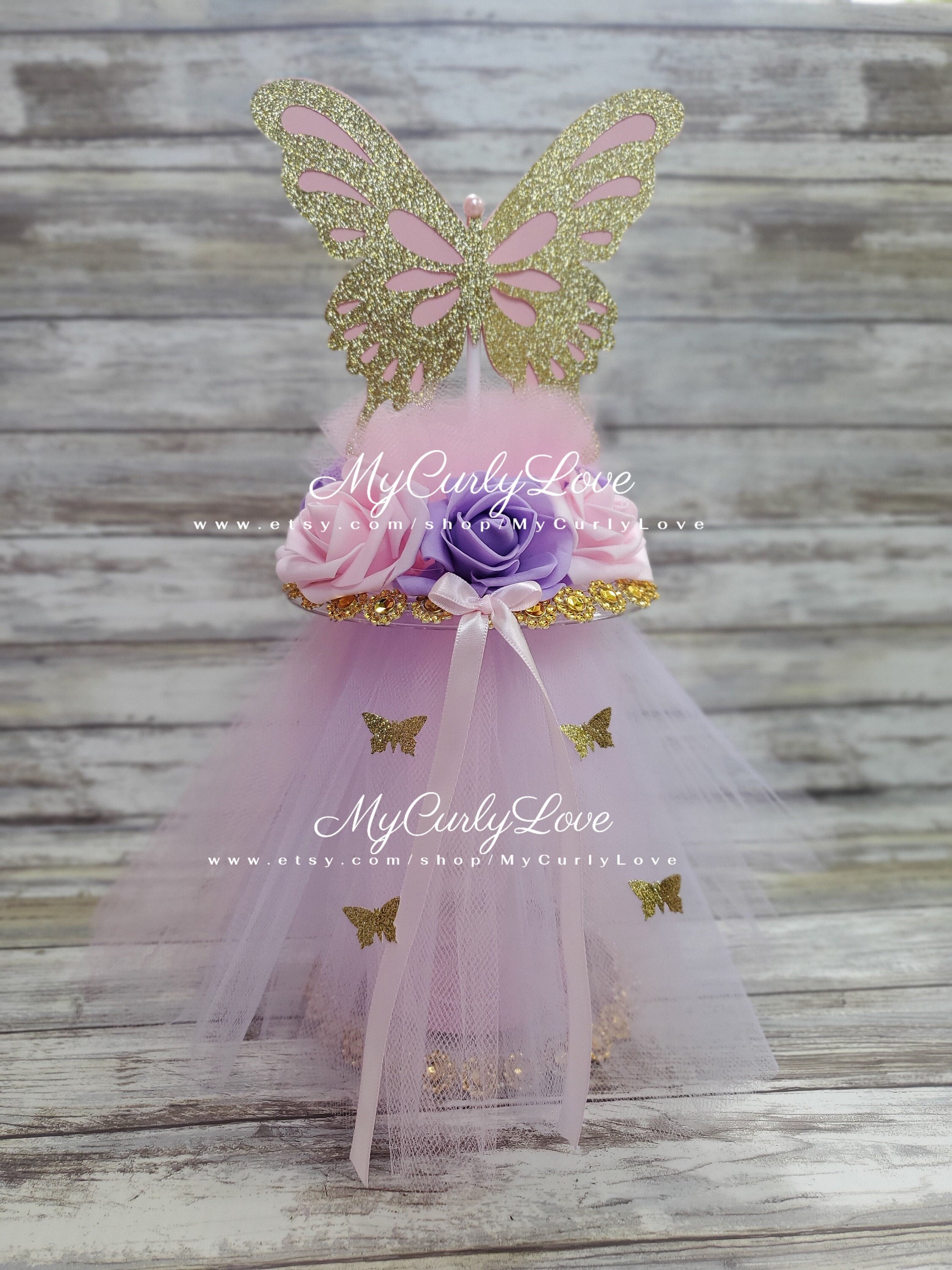 Butterfly Tulle Skirt Centerpiece: Pink Lavender Gold Baby Shower Birthday  Decor - Etsy, image size:2250x3000