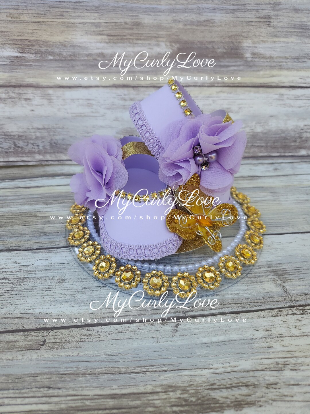 Lavender Girl Baby Shower Shoes Cake Topper Purple Baby Shower Lavender