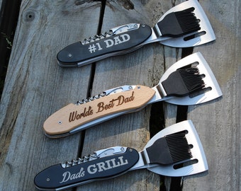 Personalized Barbecue Tools, Barbeque 6 in 1 Multitool set for grilling - Father's Day outdoor gift for dad, gift for him, BBQ