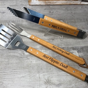 Personalized BBQ Spatula or tool set - First Father's Day gift for dad, grilling accessories for grandpa, grill gift for guys, gift idea