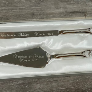 Personalized Cake Knife and Server Set - Wedding cake cutting set, wedding knife, gift for engaged couples,