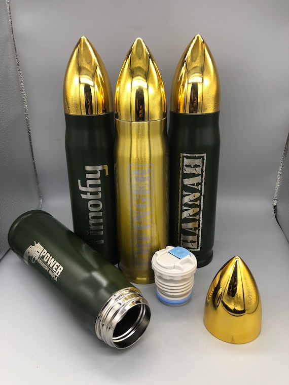 Personalized Bullet Thermos Tumbler, Father's Day Gift, Military