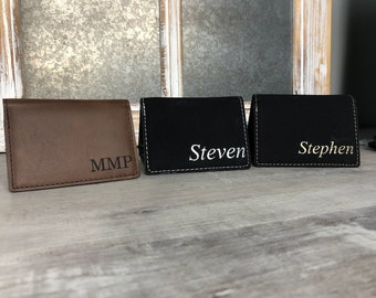 Personalized Trifold leatherette wallet - anniversary gift, Father’s Day gift, birthday gift for him, boyfriend gift