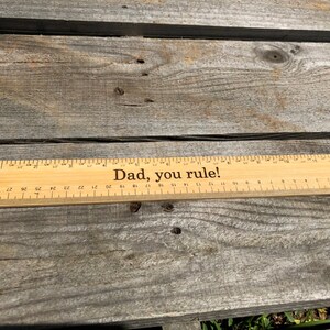 Custom Engraved Father's Day Ruler bamboo ruler, gift for dad, gift for him, grandpa, 1st first fathers day, handyman, custom tool image 2