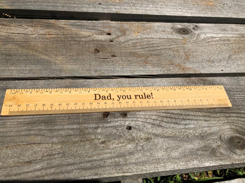 Custom Engraved Father's Day Ruler bamboo ruler, gift for dad, gift for him, grandpa, 1st first fathers day, handyman, custom tool image 2