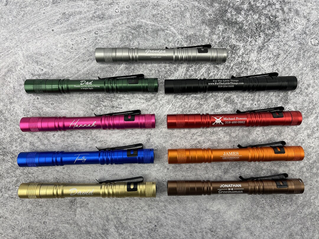 Personalized LED Flashlight - Pen Size - Custom Handyman Gift, Ideal ...