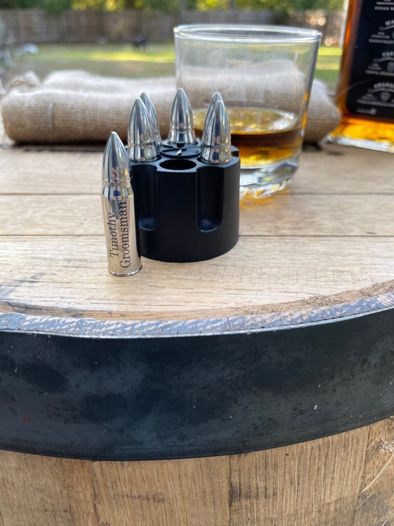 Personalized Bullet Shaped Whiskey Stones Christmas Gift for Dad, Hunting,  Law Enforcement Military Gift for Him, Stocking Stuffer 