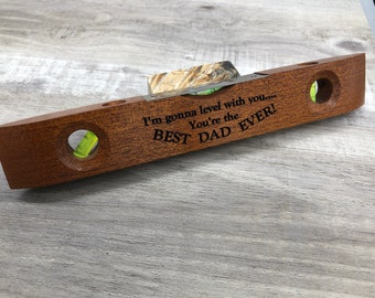 Personalized Wood Level - Father's Day gift for dad, gift for him, handyman gift, Grandpa, stocking stuffer, first Father's Day