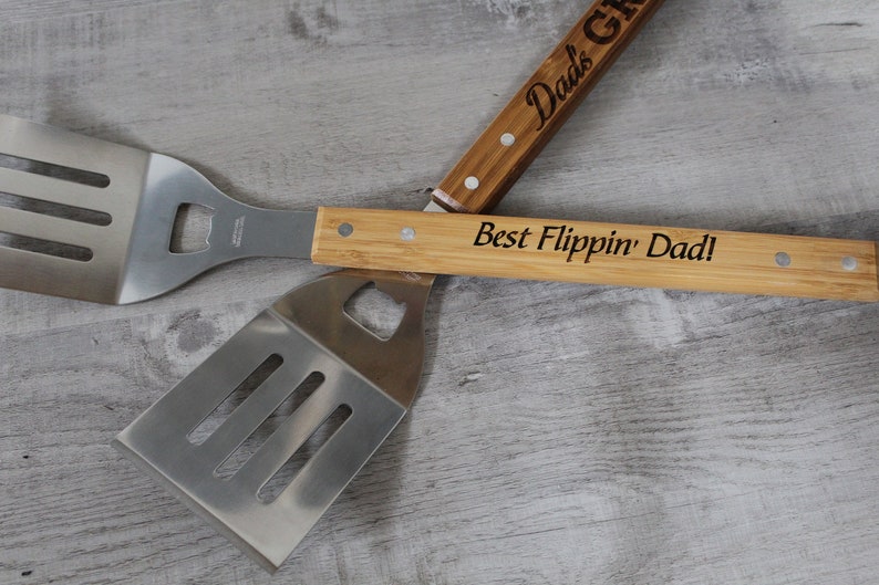 Personalized BBQ Spatula or tool set Christmas gift idea for him, presents for dad or grandpa, grilling gift for guys, groomsman gift image 4