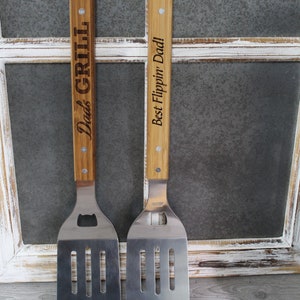 Personalized BBQ Spatula or tool set - Fathers Day gift for dad stepdad, grandpa grilling accessories, grill guy, gift idea image 8