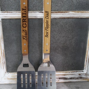 Personalized BBQ Spatula or tool set Christmas gift idea for him, presents for dad or grandpa, grilling gift for guys, groomsman gift image 7