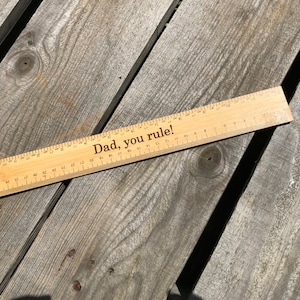 Custom Engraved Father's Day Ruler bamboo ruler, gift for dad, gift for him, grandpa, 1st first fathers day, handyman, custom tool image 5