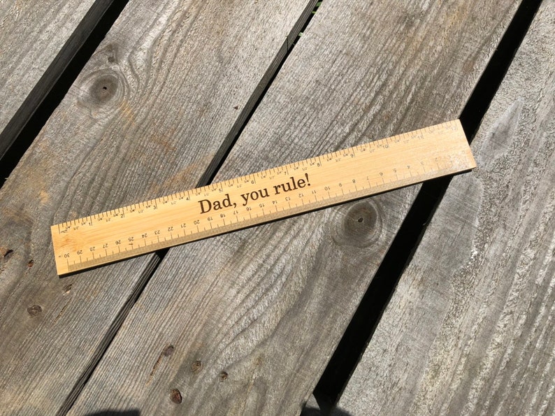 Custom Engraved Father's Day Ruler bamboo ruler, gift for dad, gift for him, grandpa, 1st first fathers day, handyman, custom tool image 5