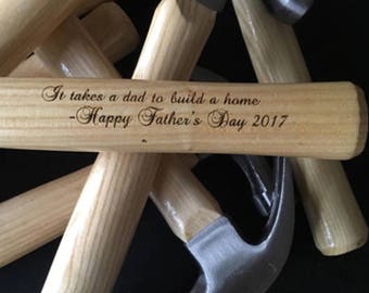Custom Fathers Day Engraved Hammer, First Father's Day gift, engraved tools, 5th anniversary gift, handyman gift, gift for dad