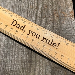 Custom Engraved Father's Day Ruler bamboo ruler, gift for dad, gift for him, grandpa, 1st first fathers day, handyman, custom tool image 3