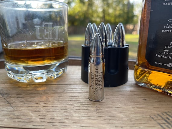 Personalized Bullet Shaped Whiskey Stones Christmas Gift for Dad, Hunting,  Law Enforcement Military Gift for Him, Stocking Stuffer 