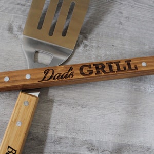 Personalized BBQ Spatula or tool set Christmas gift idea for him, presents for dad or grandpa, grilling gift for guys, groomsman gift image 5