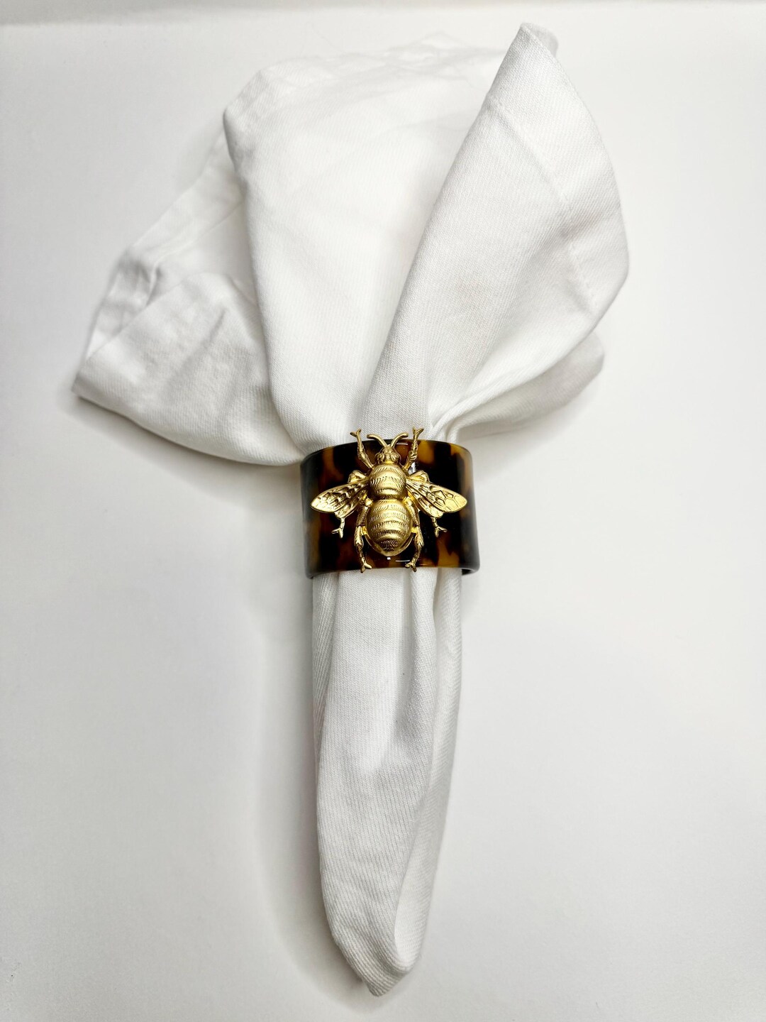 Bee Napkin Ring on a Tortoise Shell Ring - Etsy