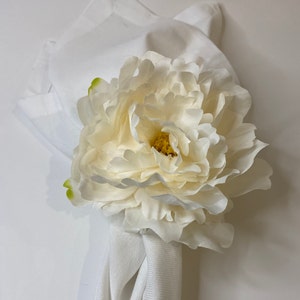 Handmade Peony Napkin Ring for Home or Wedding Decor