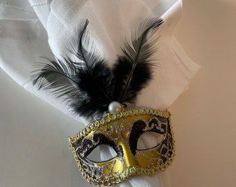 One Mask Napkin Ring, Purim Party Decor, Mardi Gras Decor