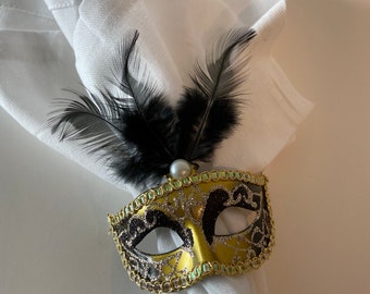 Eine Maske Serviettenring, Purim Party Decor, Mardi Gras Decor