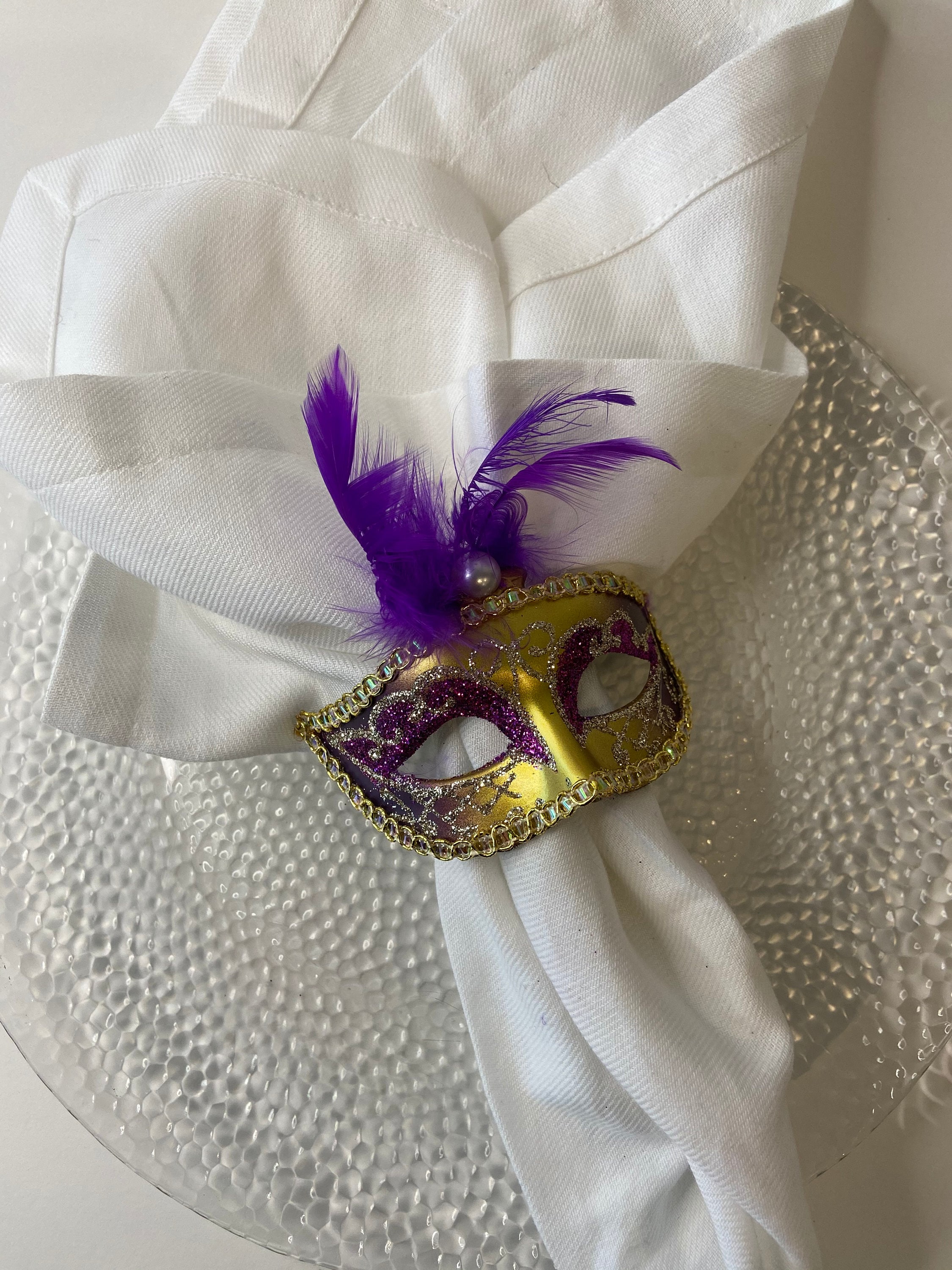 Mask Napkin Ring Purim Party Decor Mardi Gras Decor Etsy