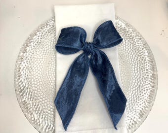 Anillos para servilletas con lazo de terciopelo: elegante decoración de mesa, juego de 4