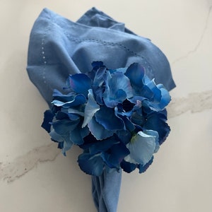 Handcrafted elegant hydrangea napkin rings for your table decor