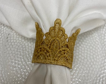 Gold Crown Purim Napkin Ring