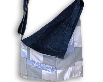 Asymetryczna torba listonoszka Purple Haze, torba na ramię