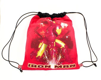 Iron Man Drawstring Backpack, Iron Man Drawstring Knapsack, Iron Man Cinch Bag, Iron Man Drawstring Bag, String Bag