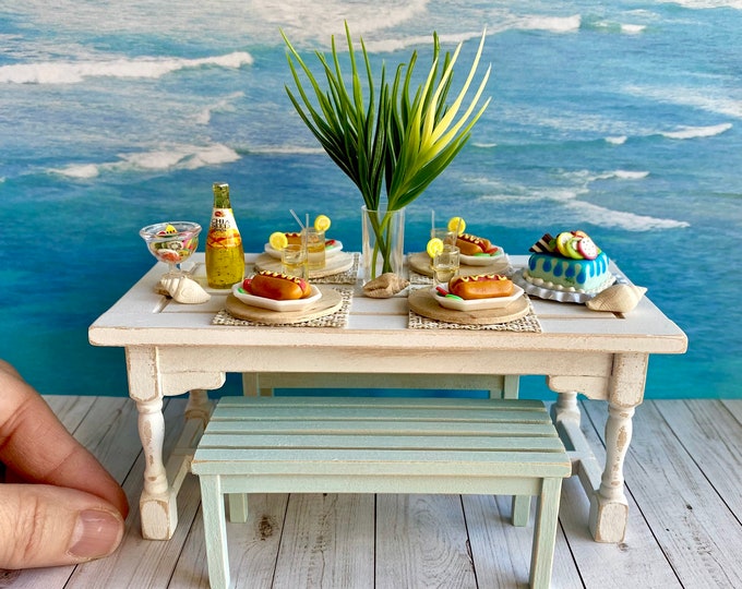 Miniature Beach Furniture 112 Scale Dollhouse Table and Etsy