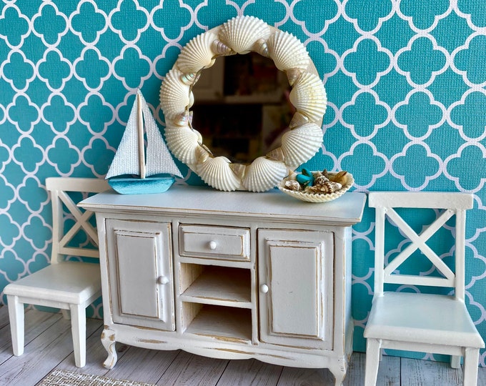 Miniature Sea Shell Mirror, Dollhouse Mirror, Artisan Miniature, Beach ...