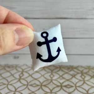 Miniature handmade pillow, Dollhouse beach bedding, 1:12 scale dollhouse pillows, beach house pillows