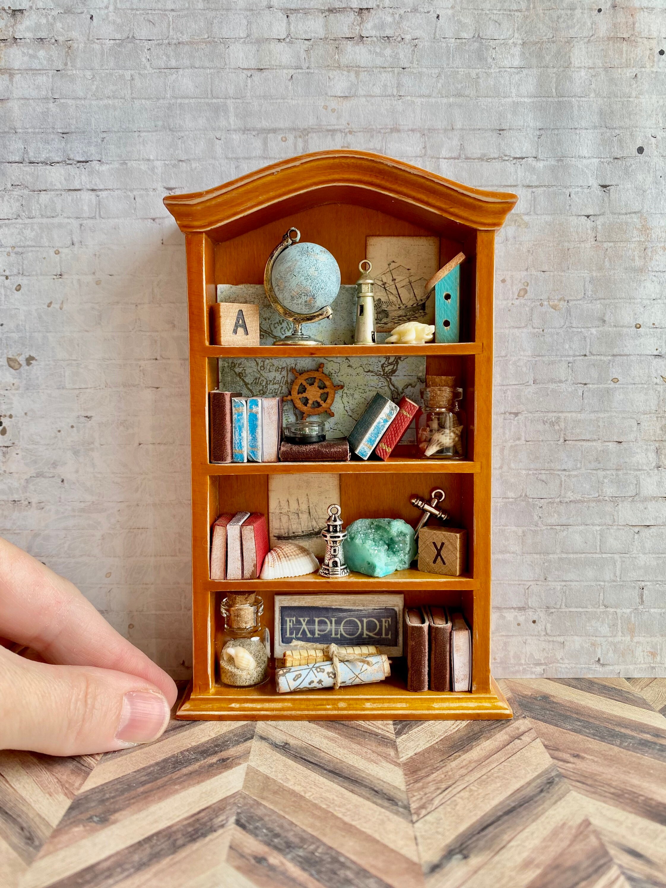 Dollhouse bookshelf handmade miniature furniture 112 scale Etsy