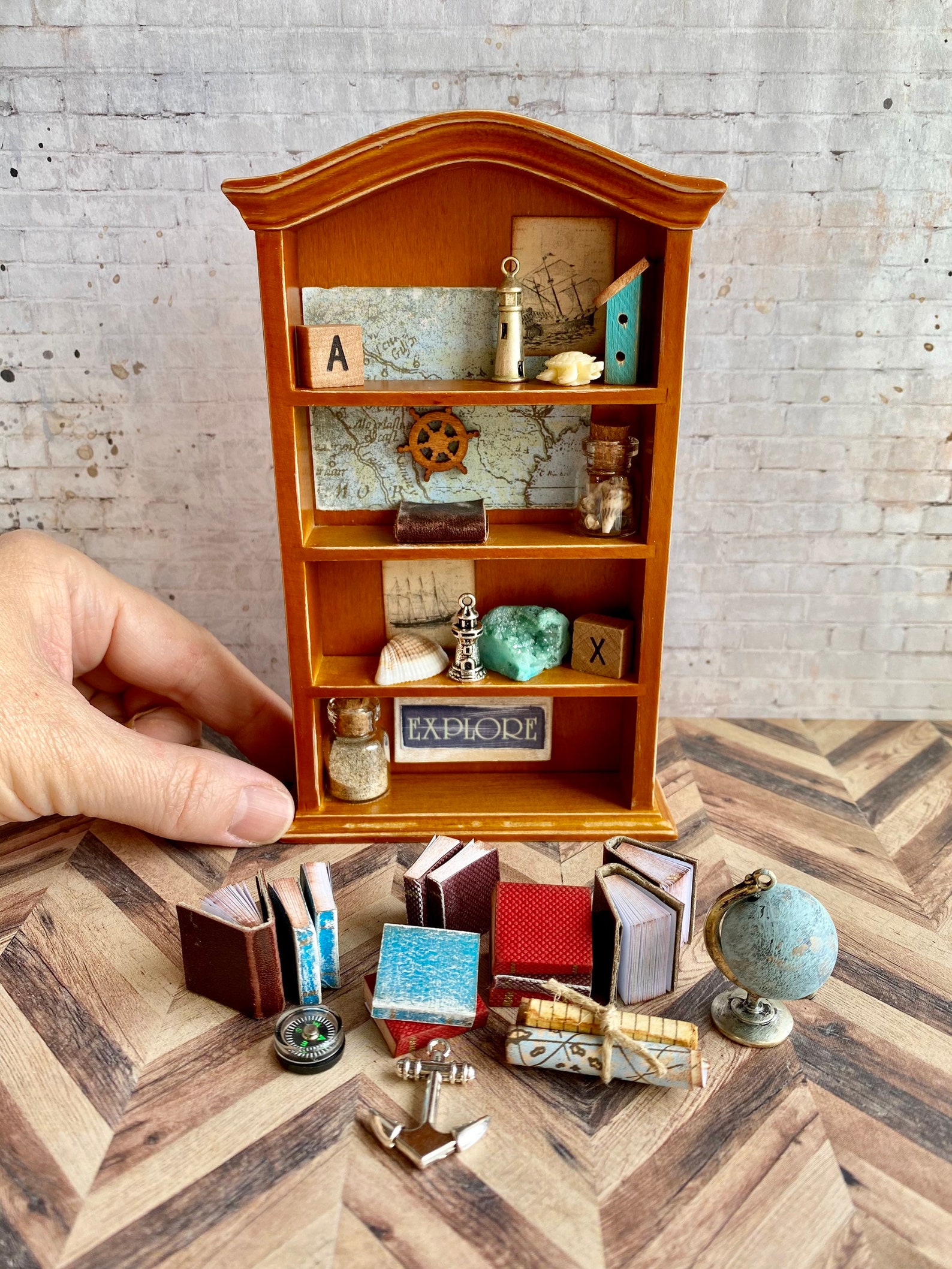 Dollhouse bookshelf handmade miniature furniture 112 scale Etsy