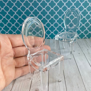 Miniature ghost chair, clear acrylic dollhouse chair, 1:12 scale phantom chair