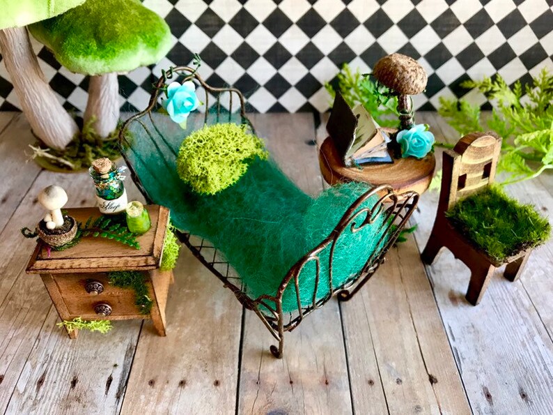 Fairy Cottage Bedroom Set Custom Dollhouse Furniture 1 12 Etsy
