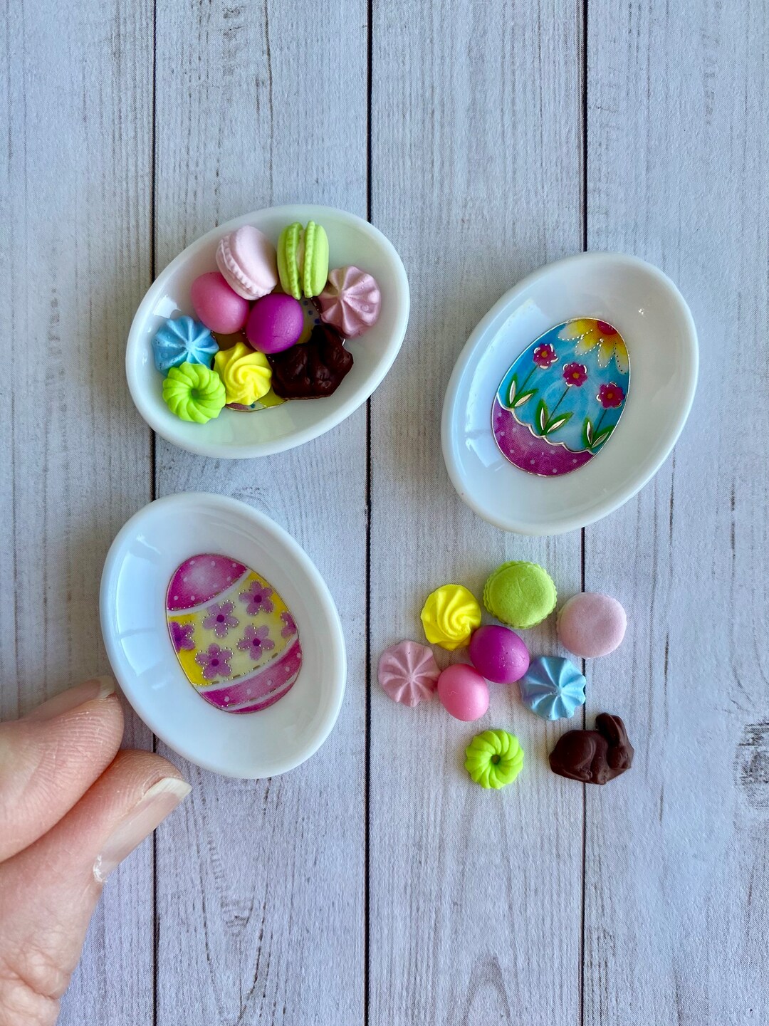 Miniature Easter Plates Dollhouse Easter Miniatures 112 Etsy