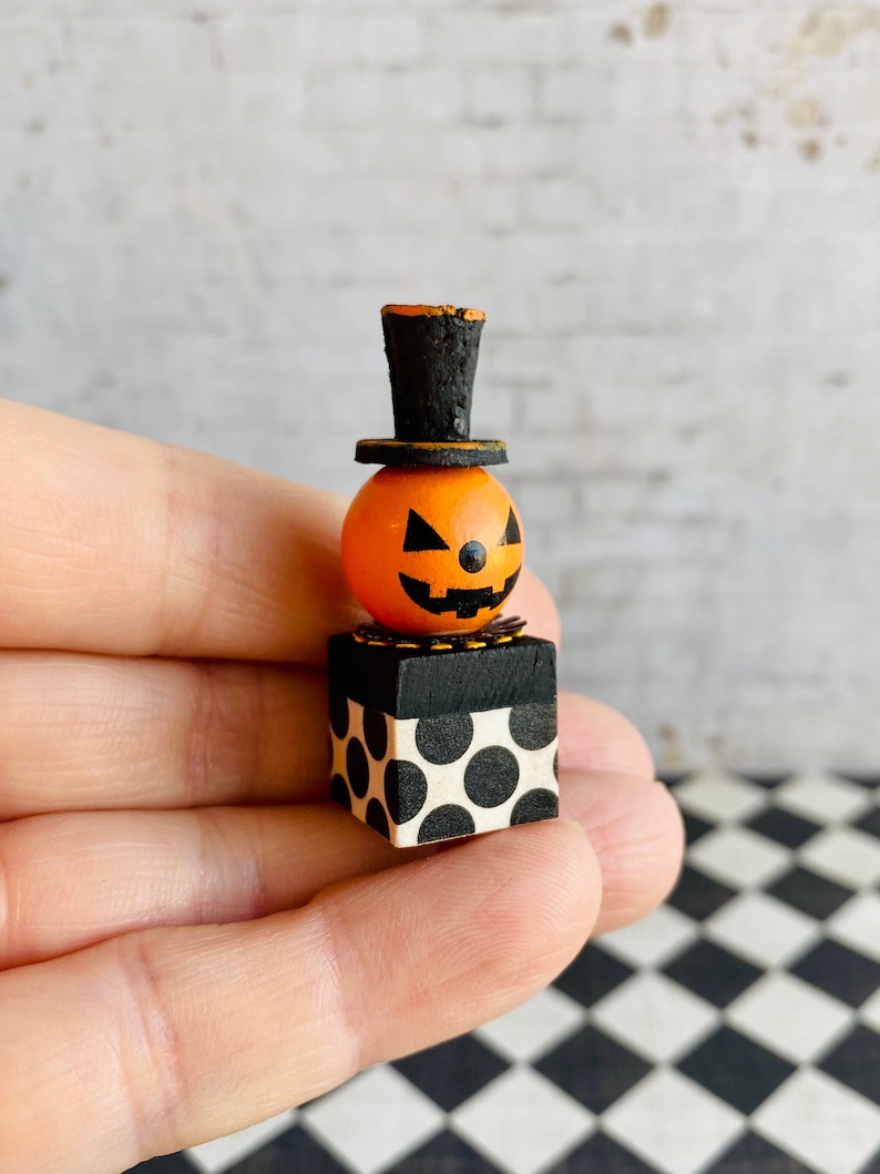 Vintage Halloween Box Miniatures, Artisan Miniatures, Miniature Jack O ...