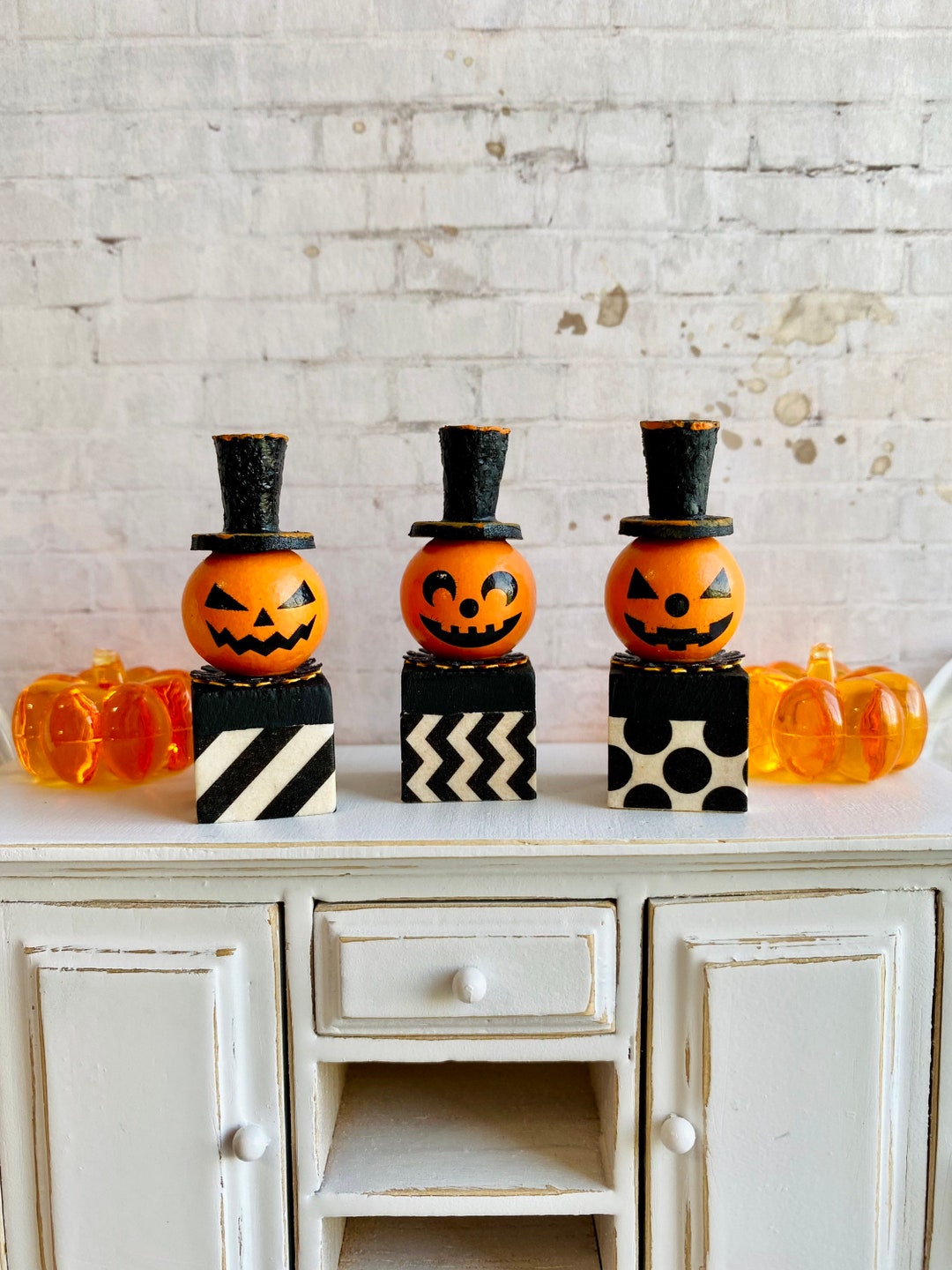 Vintage Halloween Box Miniatures, Artisan Miniatures, Miniature Jack O ...